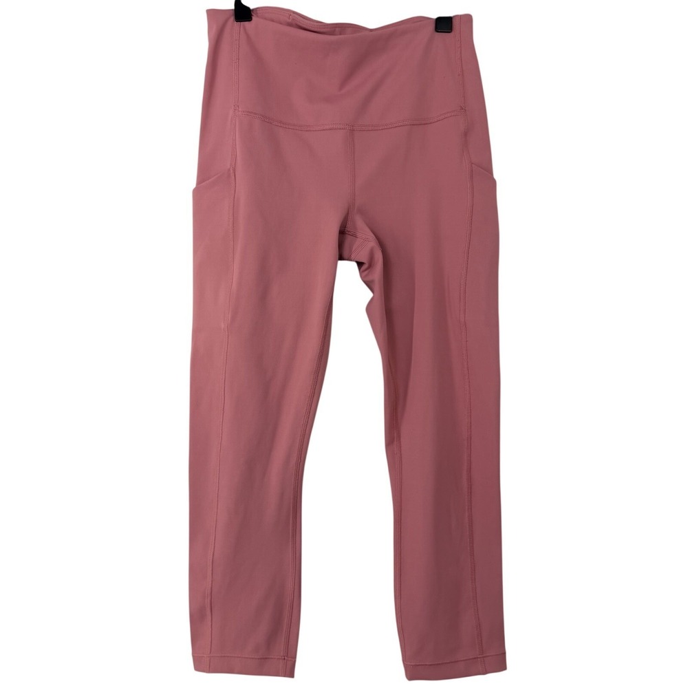Athleta Ultimate Stash Pocket Capri Leggings Mauve Pink Womens XS High Rise Yoga
